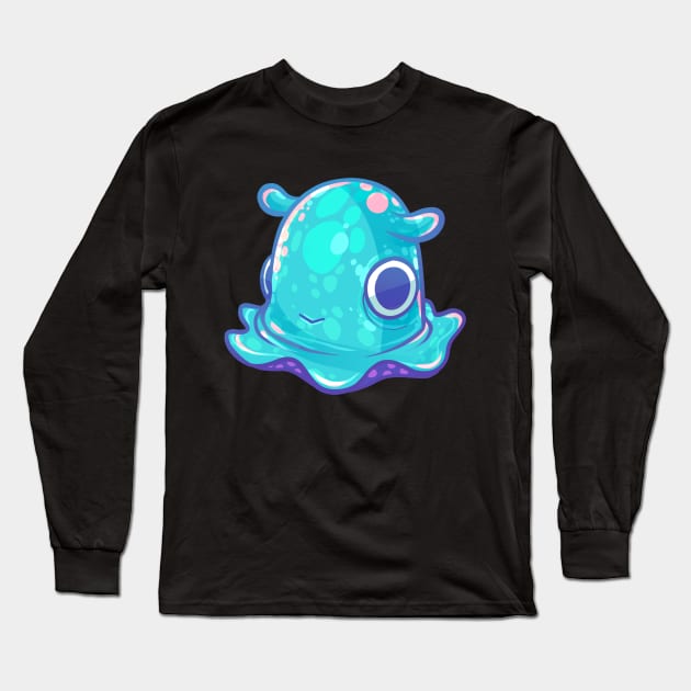 Cute Turquoise Dumbo Octopus Long Sleeve T-Shirt by Claire Lin